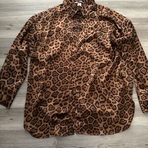 Leopard print oversized blouse